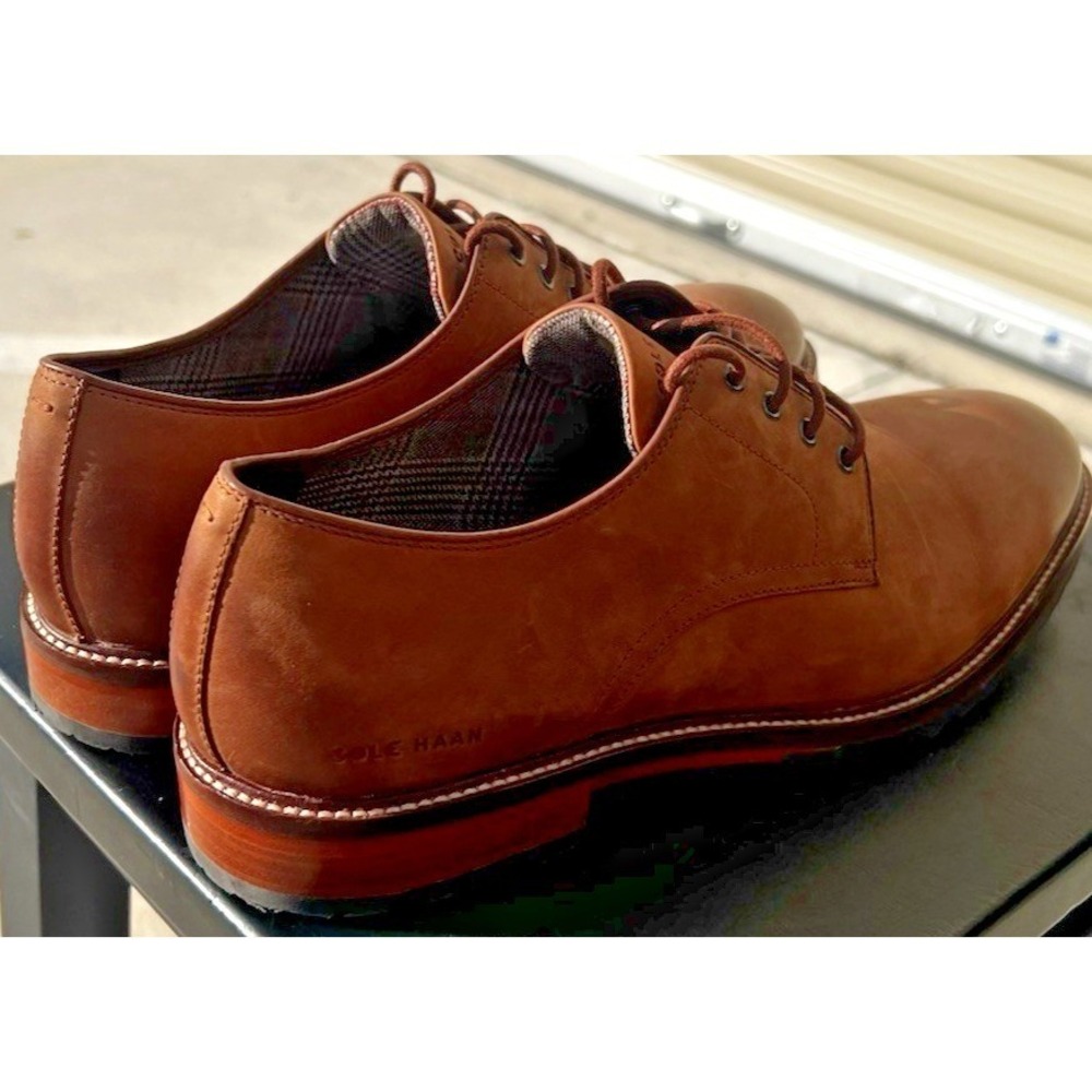 Cole Haan Berkshire Lug Oxford Brown Leather Water Resist Men 11M Worn Once!